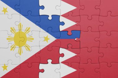 Bahreyn 'in renkli ulusal bayrağı ve Filipinler bayrağı. konsept