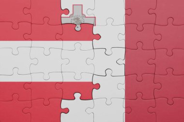 Renkli milli malta bayrağı ve Avustralya bayrağı bulmacası. konsept