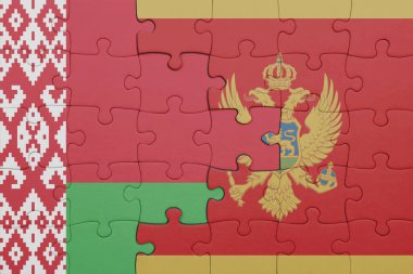 Beyaz Rusya 'nın renkli ulusal bayrağı ve mongol bayrağıyla ilgili bulmacalar. konsept