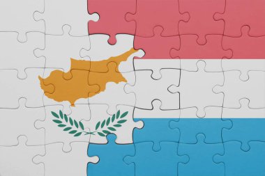 Lüksemburg 'un renkli milli bayrağı ve Cyu bayrağıyla ilgili bulmacalar. konsept