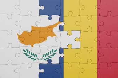 Romanya 'nın renkli ulusal bayrağı ve Siyu bayrağıyla ilgili bulmacalar. konsept