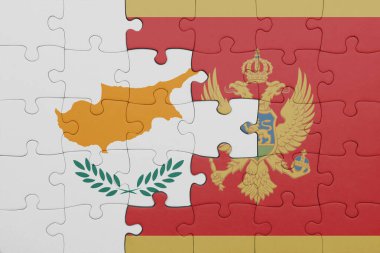 Moğol bayrağı ve Siyu bayrağının renkli ulusal bayrağıyla bulmaca. konsept