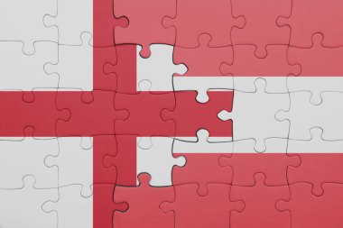 Avusturalya 'nın renkli ulusal bayrağı ve İngiltere bayrağının bulmacası. konsept