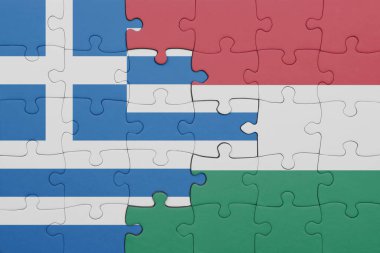 Yunan bayrağının rengarenk ulusal bayrağıyla bulmaca. konsept