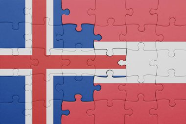 Avustralya 'nın renkli ulusal bayrağı ve İzlanda bayrağıyla ilgili bulmacalar. konsept