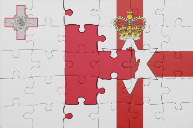 Kuzey İrlanda 'nın renkli ulusal bayrağı ve bayrağı. konsept