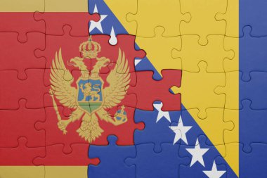 Moğol bayrağı, Bosna bayrağı ve Herzegovina 'nın renkli ulusal bayrağı. konsept