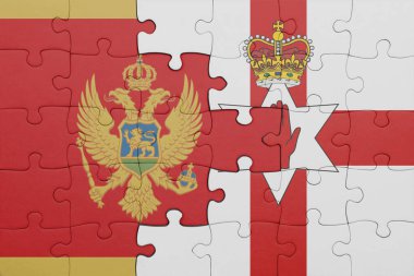 Kuzey İrlanda bayrağının rengarenk bayrağıyla bulmacalar. konsept