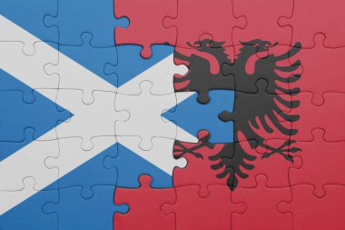 İskoçya 'nın renkli ulusal bayrağı ve İskoçya' nın bayrağı. konsept