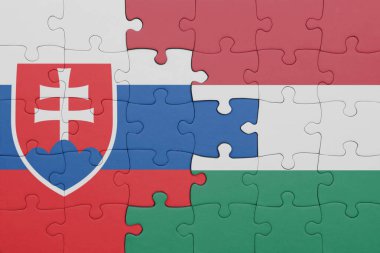 Slovakya bayrağının rengarenk ulusal bayrağıyla bulmaca. konsept