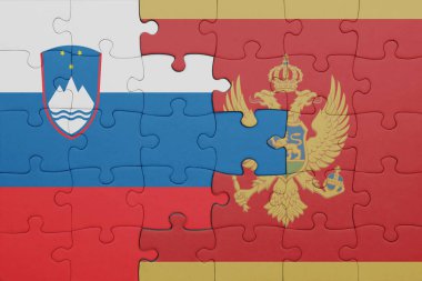 Slovenia 'nın renkli ulusal bayrağı ve mongol bayrağıyla ilgili bulmacalar. konsept