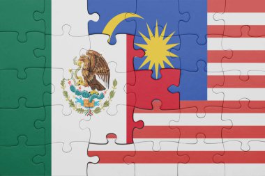 Malezya 'nın renkli ulusal bayrağı ve Meksika bayrağı. konsept