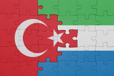 Sierra Leone ve hindi bayrağının renkli ulusal bayrağıyla bulmaca. konsept