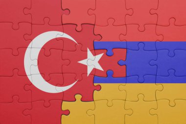 Ermenistan 'ın renkli ulusal bayrağı ve hindi bayrağı. konsept