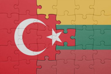 Litvanya 'nın renkli ulusal bayrağı ve hindi bayrağı. konsept