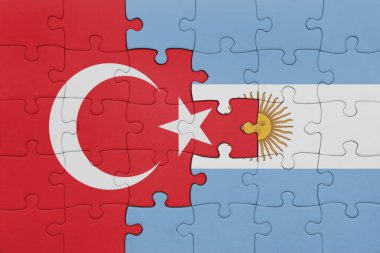 Arjantin 'in renkli ulusal bayrağı ve hindi bayrağı. konsept