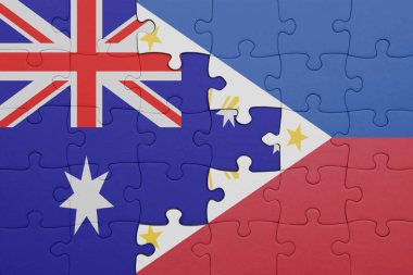 Filipinler 'in renkli ulusal bayrağı ve Avustralya bayrağı. konsept