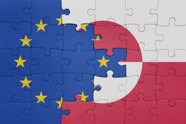 Avrupa Birliği 'nin renkli ulusal bayrağı ve bayrağı ile ilgili bulmacalar. konsept