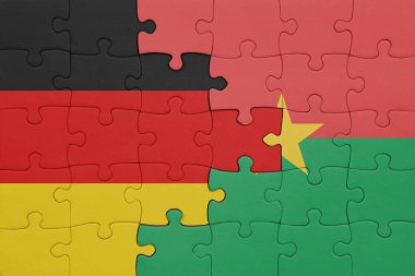 Burkina faso 'nun renkli ulusal bayrağı ve Almanya bayrağı. konsept