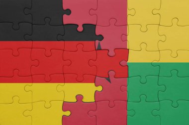 Gine bissau 'nun renkli ulusal bayrağı ve Alman bayrağı. konsept