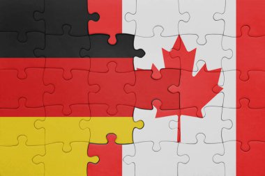 Kanada 'nın renkli ulusal bayrağı ve Almanya bayrağı. konsept