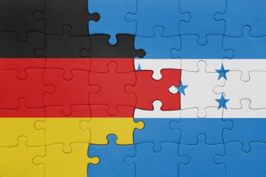 Honduras 'ın renkli ulusal bayrağı ve Almanya bayrağı. konsept