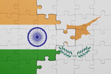 Siyananın renkli ulusal bayrağı ve Hindistan bayrağının bulmacası. konsept