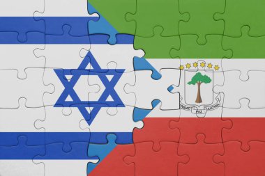 İsrail 'in renkli ulusal bayrağı ve Ekvator Ginesi bayrağıyla ilgili bulmacalar. konsept