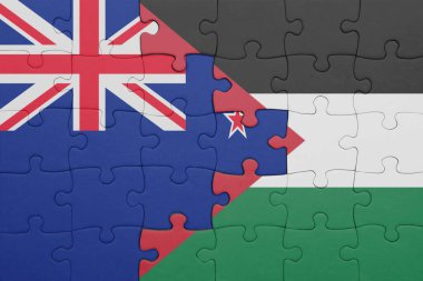 Filistin 'in renkli ulusal bayrağı ve Yeni Zelanda bayrağı. konsept