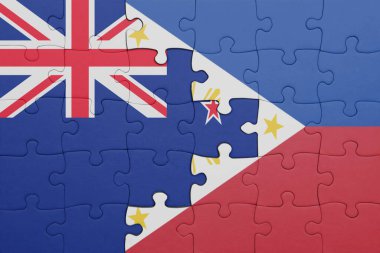 Filipinler 'in renkli ulusal bayrağı ve Yeni Zelanda bayrağı. konsept