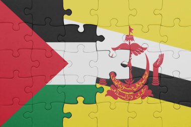 Renkli ulusal esmer bayrağı ve Filistin bayrağı bulmacası. konsept