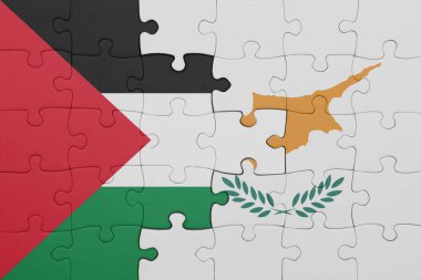 Siyu ve Filistin bayrağının renkli ulusal bayrağıyla bulmaca. konsept