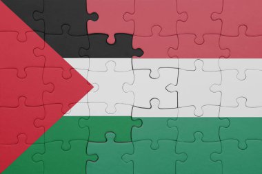 Filistin bayrağının rengarenk ulusal bayrağıyla bulmaca. konsept