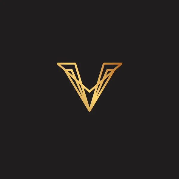 Line Logo Met Gouden Kleur Combinatie — Stockvector