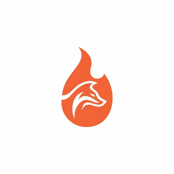 Fox Fire Logo Tasarımı Tilki Simgesi Tilki Çizimi Vektörü — Stok Vektör