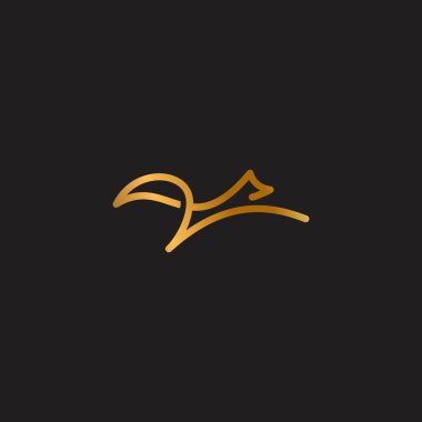 Altın Renkli Tilki Sıçrama logo vektörü