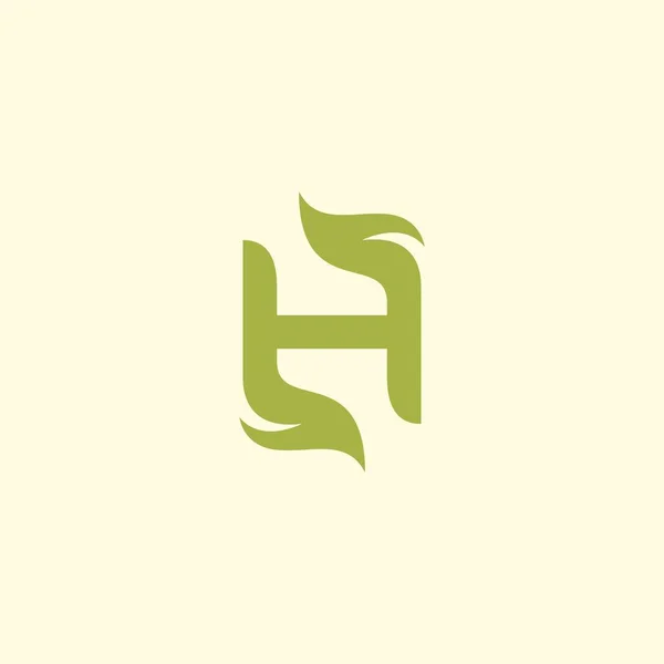 Hoja Herbal Diseño Logo — Vector de stock