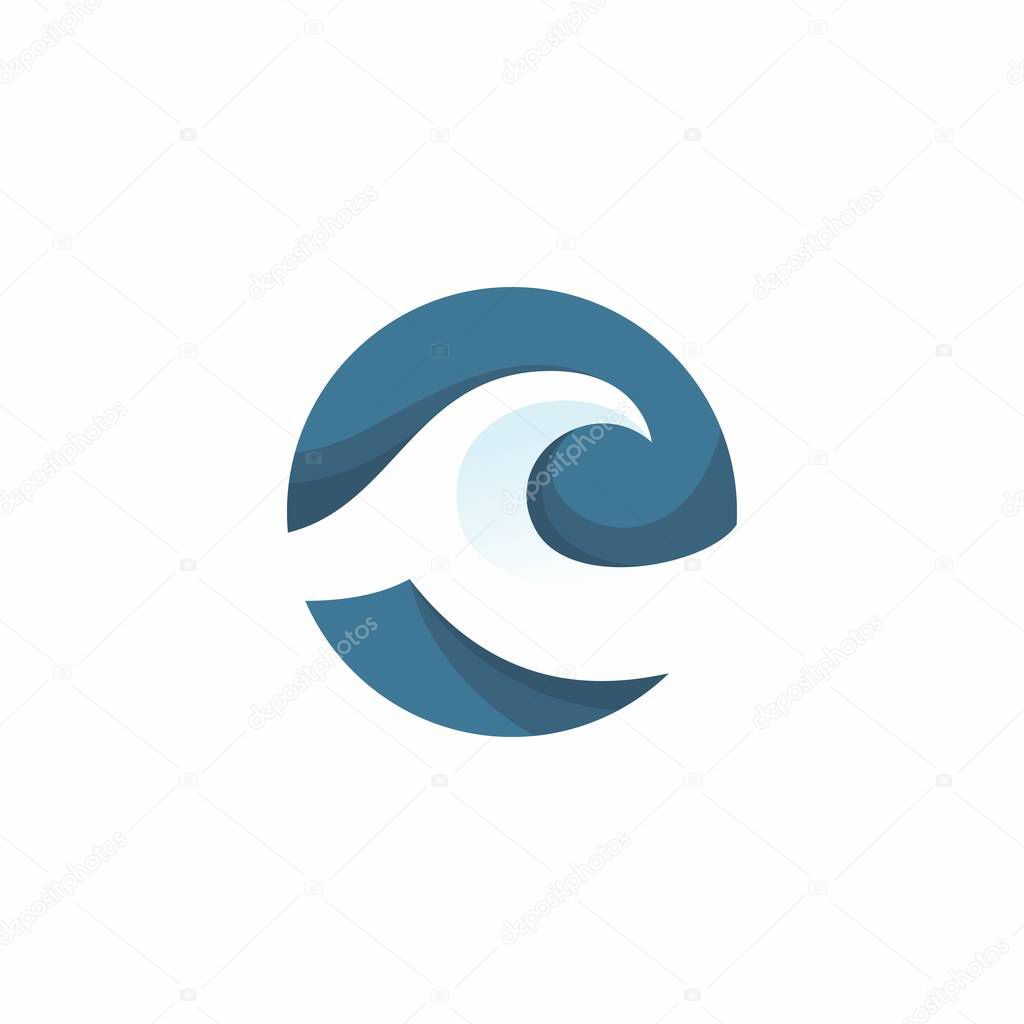 C Abstract Wave Logo Design. Wave Icon
