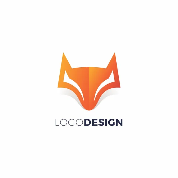 Fox Head Logo Modern Design Foxikon — Stock vektor