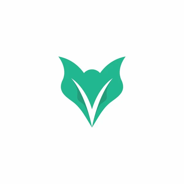 Logo Fox Leaf Design Fox Nature Logo Flower Fox — Vettoriale Stock
