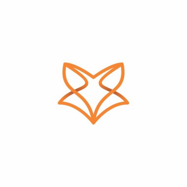 Fox Line Logosu. Fox Basit Tasarım. Hayvan Logosu Tasarımı