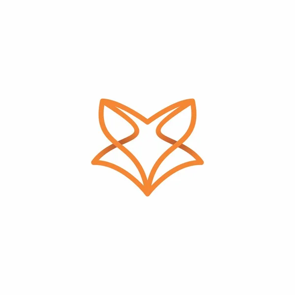 Fox Line Logo Fox Eenvoudig Ontwerp Logo Ontwerp Voor Dieren — Stockvector