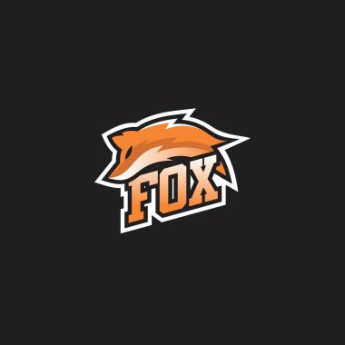 Fox E Spor Logosu Tasarımı. Tilki Çizimi Vektörü