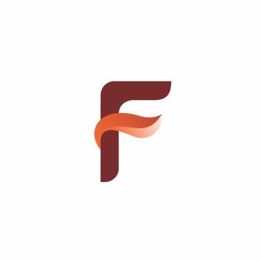 F Fox Logosu. F Simgesi. Fox Vektör İllüstrasyonu