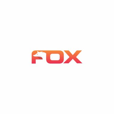 Typography Illustration ile Fox Logosu. Fox Logo Vektörü. Fox Basit Tasarımı
