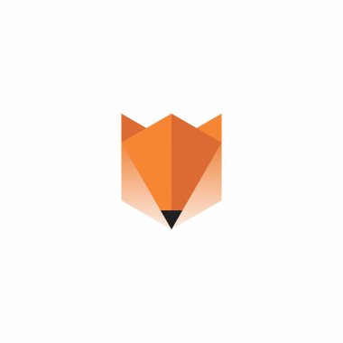 Fox Soyut Logosu. Fox Geometrik Tasarım. Tilki Simgesi. Kalem Tilki