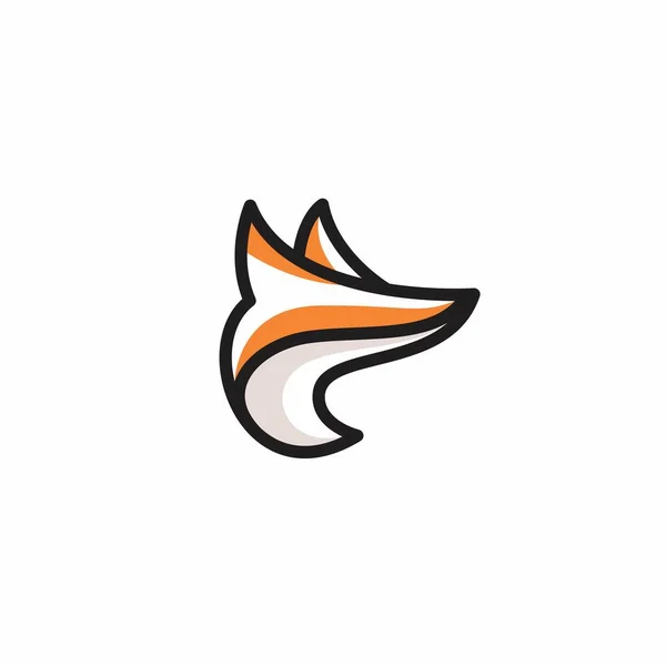 Simple Vector Line Art Outline Fox Face Logo Fox Logo — Stock Vector