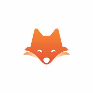 Şirin Fox Head logosu. Tilki Çocuk Vektörü. Tilki Simgesi