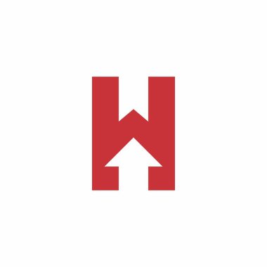 Letter H Arrow Logo With Red Color