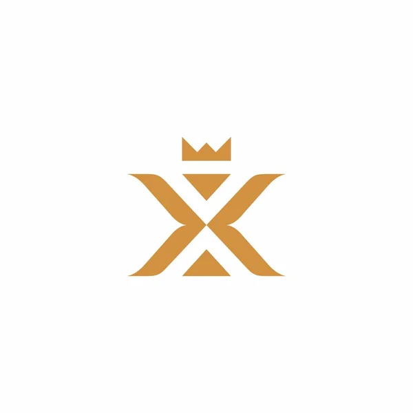 Crown Logo Design Gold Color — Stockový vektor